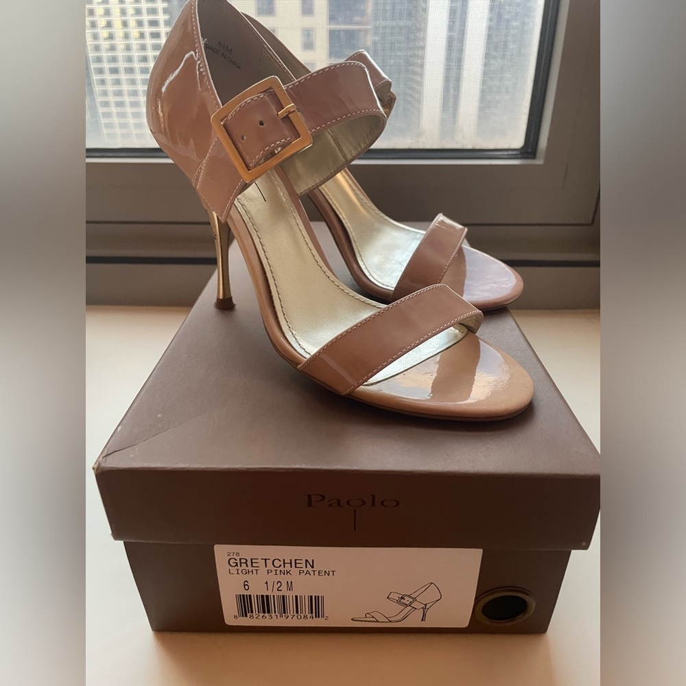 Paolo light pink patent evening/cocktail sandals 6.5M